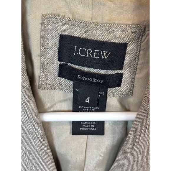 J.Crew Schoolboy Blazer Size 4 Beige Two-Button Womens Jacket - Picture 5 of 16